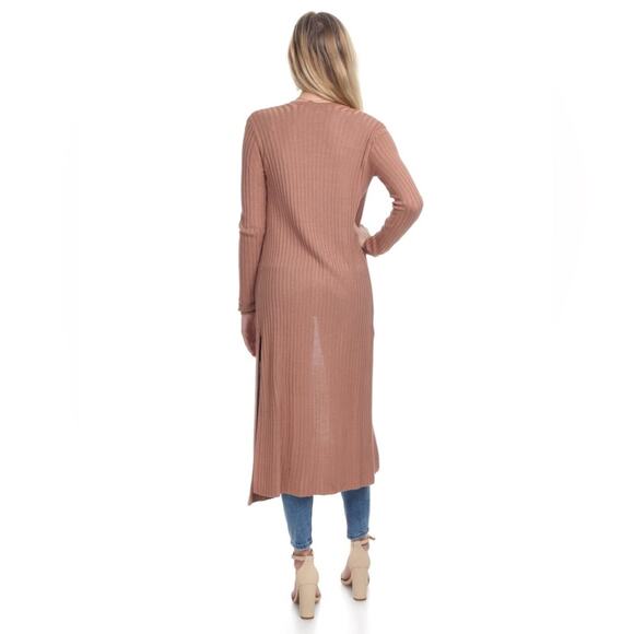 Revolve Lovers + Friends Davenport Ribbed Duster Cardigan Open Front Camel Tan S - Picture 4 of 10